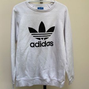 White Adidas Crew Sweatshirt